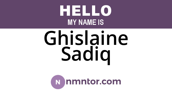 Ghislaine Sadiq