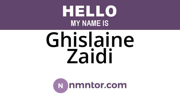 Ghislaine Zaidi