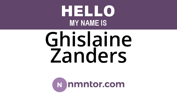 Ghislaine Zanders