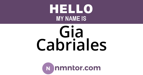 Gia Cabriales