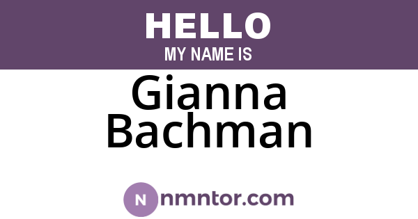 Gianna Bachman