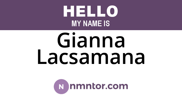 Gianna Lacsamana