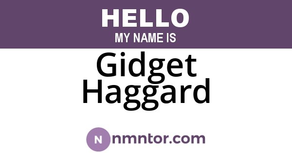 Gidget Haggard