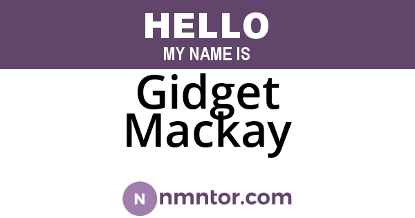 Gidget Mackay