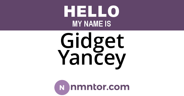 Gidget Yancey