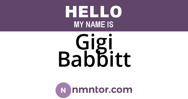 Gigi Babbitt