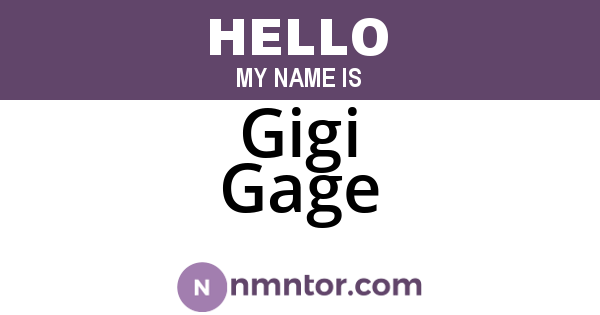 Gigi Gage