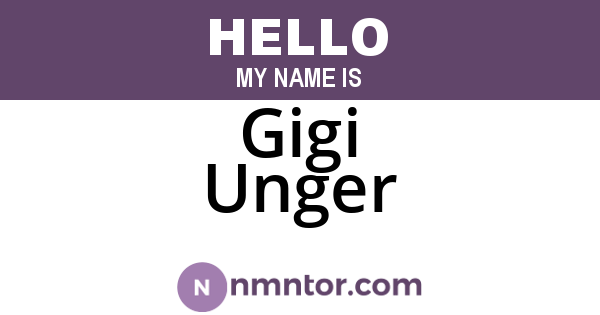 Gigi Unger
