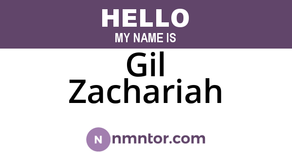 Gil Zachariah