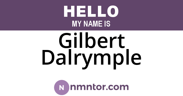 Gilbert Dalrymple