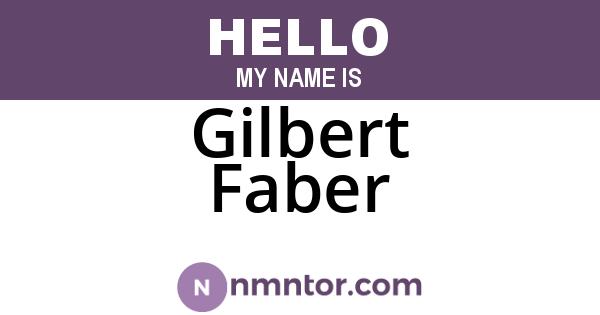 Gilbert Faber