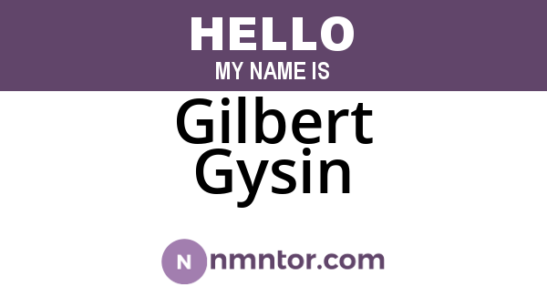Gilbert Gysin