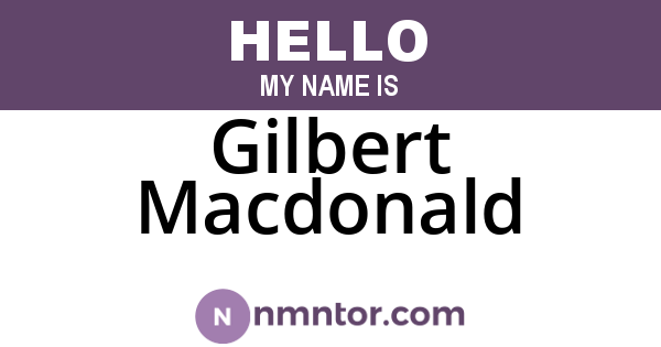 Gilbert Macdonald