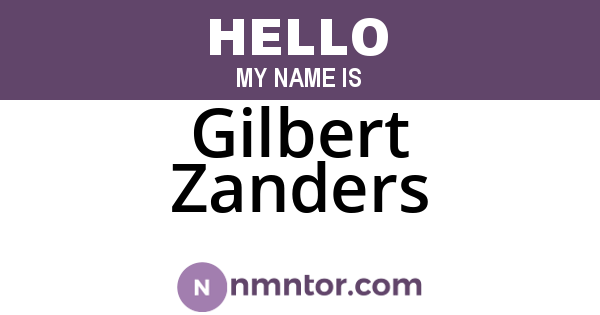 Gilbert Zanders