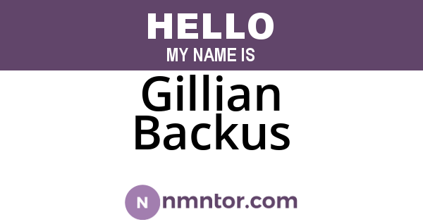Gillian Backus