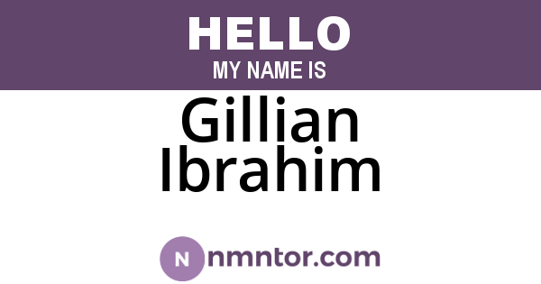 Gillian Ibrahim