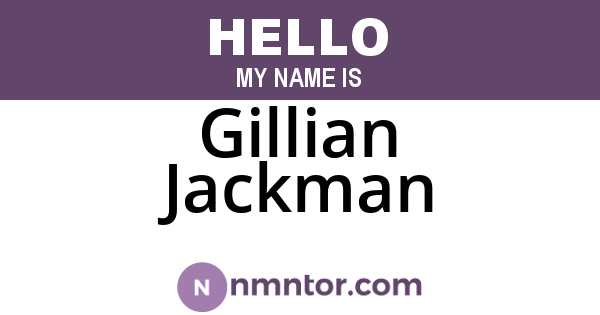 Gillian Jackman