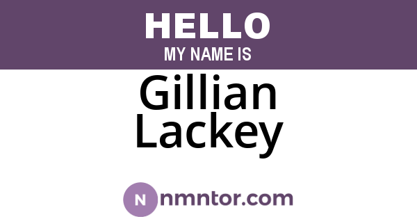 Gillian Lackey