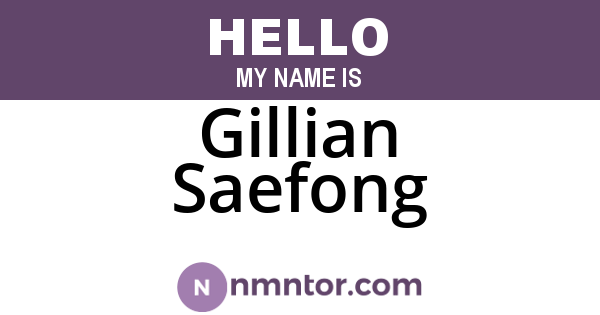 Gillian Saefong