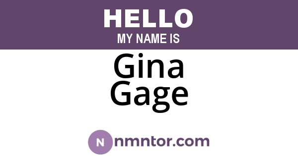 Gina Gage