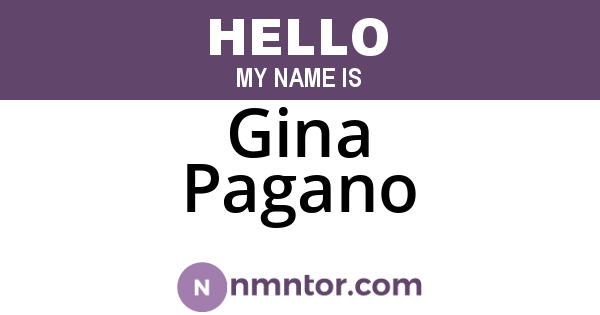 Gina Pagano