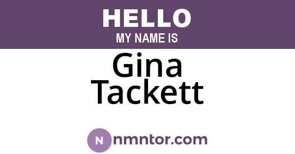 Gina Tackett