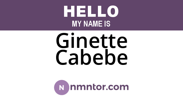 Ginette Cabebe