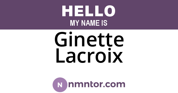 Ginette Lacroix