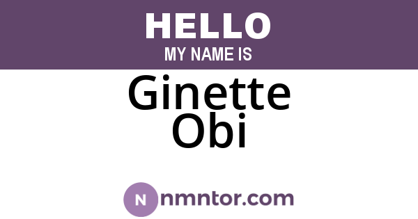 Ginette Obi