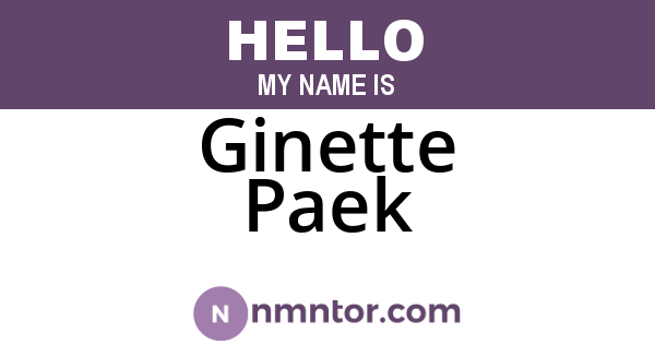 Ginette Paek