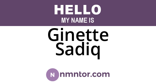 Ginette Sadiq
