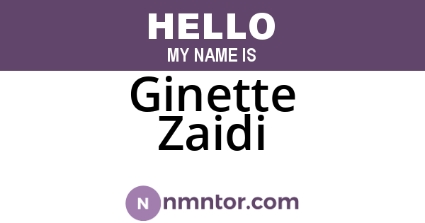 Ginette Zaidi