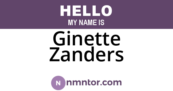 Ginette Zanders
