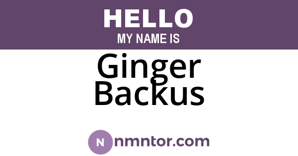 Ginger Backus