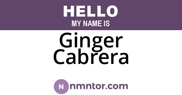 Ginger Cabrera