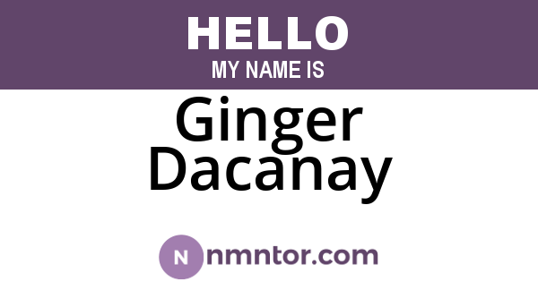 Ginger Dacanay