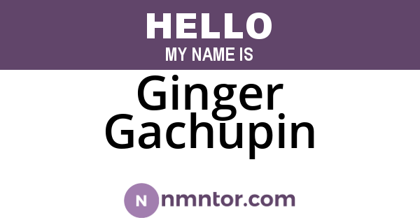 Ginger Gachupin