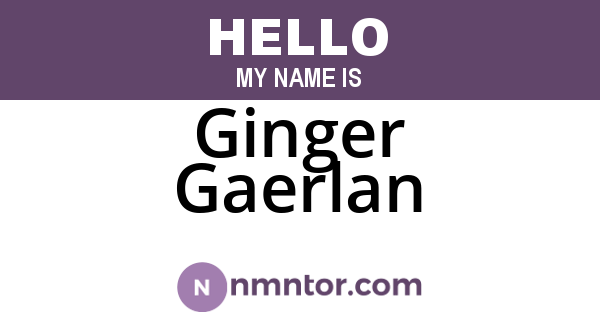 Ginger Gaerlan