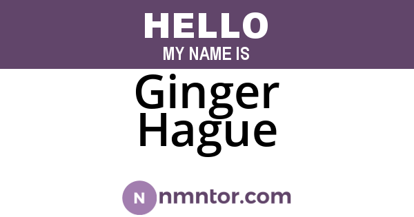 Ginger Hague