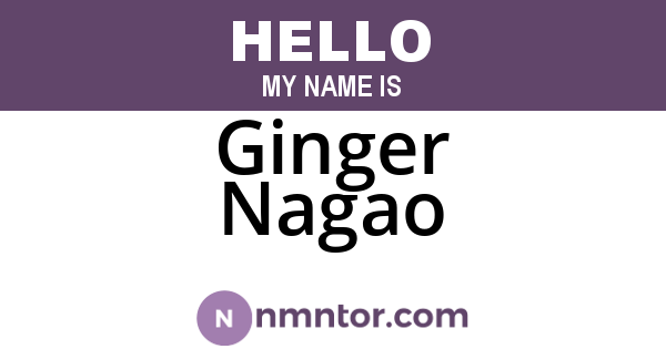 Ginger Nagao