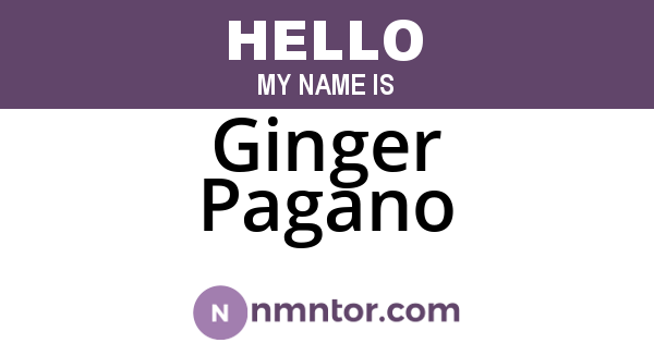 Ginger Pagano