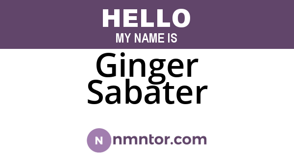 Ginger Sabater