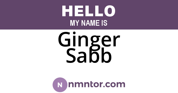 Ginger Sabb