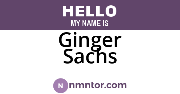 Ginger Sachs