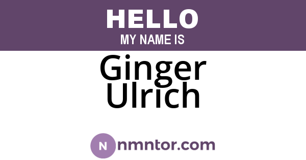 Ginger Ulrich
