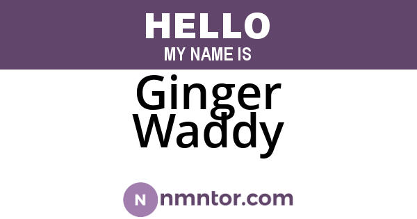 Ginger Waddy