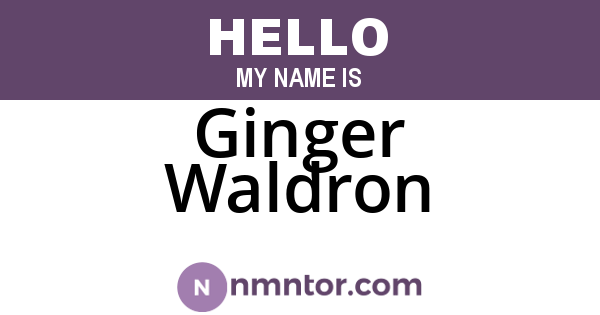 Ginger Waldron