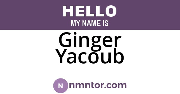 Ginger Yacoub