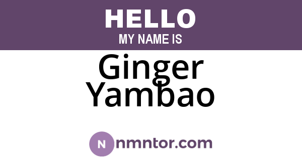 Ginger Yambao