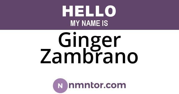 Ginger Zambrano